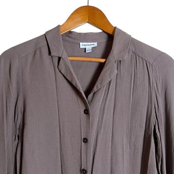 Frank and Oak‎ light brown button down shirt. Size small - Picture 2 of 9